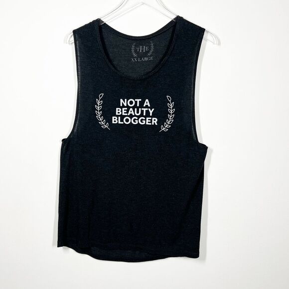 The Home Edit Women's Size XXL Not A Beauty Blogger Dark Grey Tank Top - Picture 10 of 10